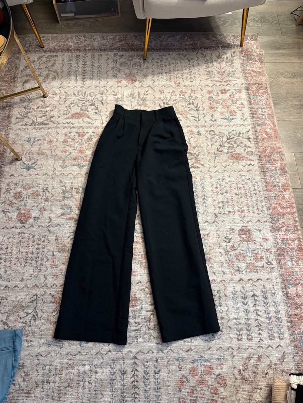 Abercrombie & Fitch Black Wide-Leg Trousers